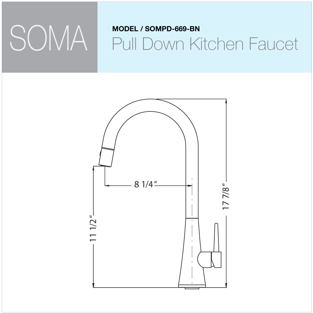 Alternate Image for Houzer Soma Pull Down Kitchen Faucet Brushed Nickel, SOMPD-669-BN