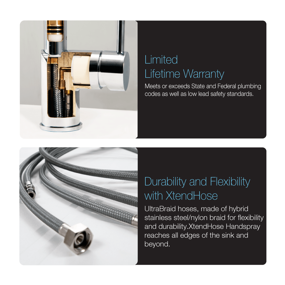 Alternate Image for Houzer Soma Pull Down Kitchen Faucet with CeraDox Technology Polished Chrome, SOMPD-669-PC
