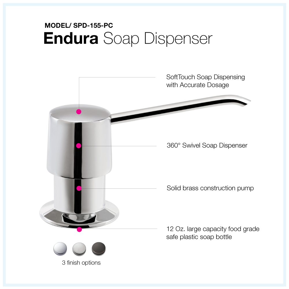 Alternate Image for Houzer Endura Soap Dispenser Polished Chrome, SPD-155-PC