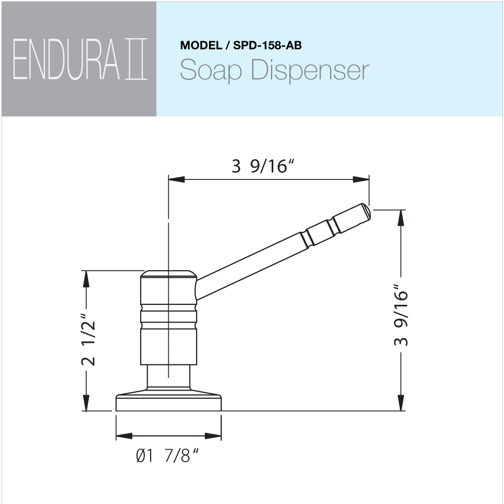 Alternate Image for Houzer Endura II Soap Dispenser Antique Brass, SPD-158-AB