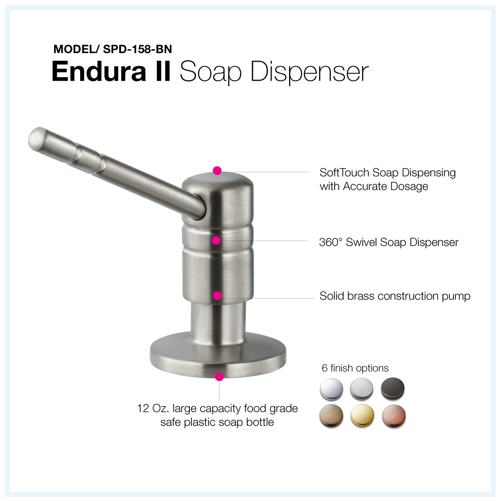 Alternate Image for Houzer Endura II Soap Dispenser Brushed Nickel, SPD-158-BN