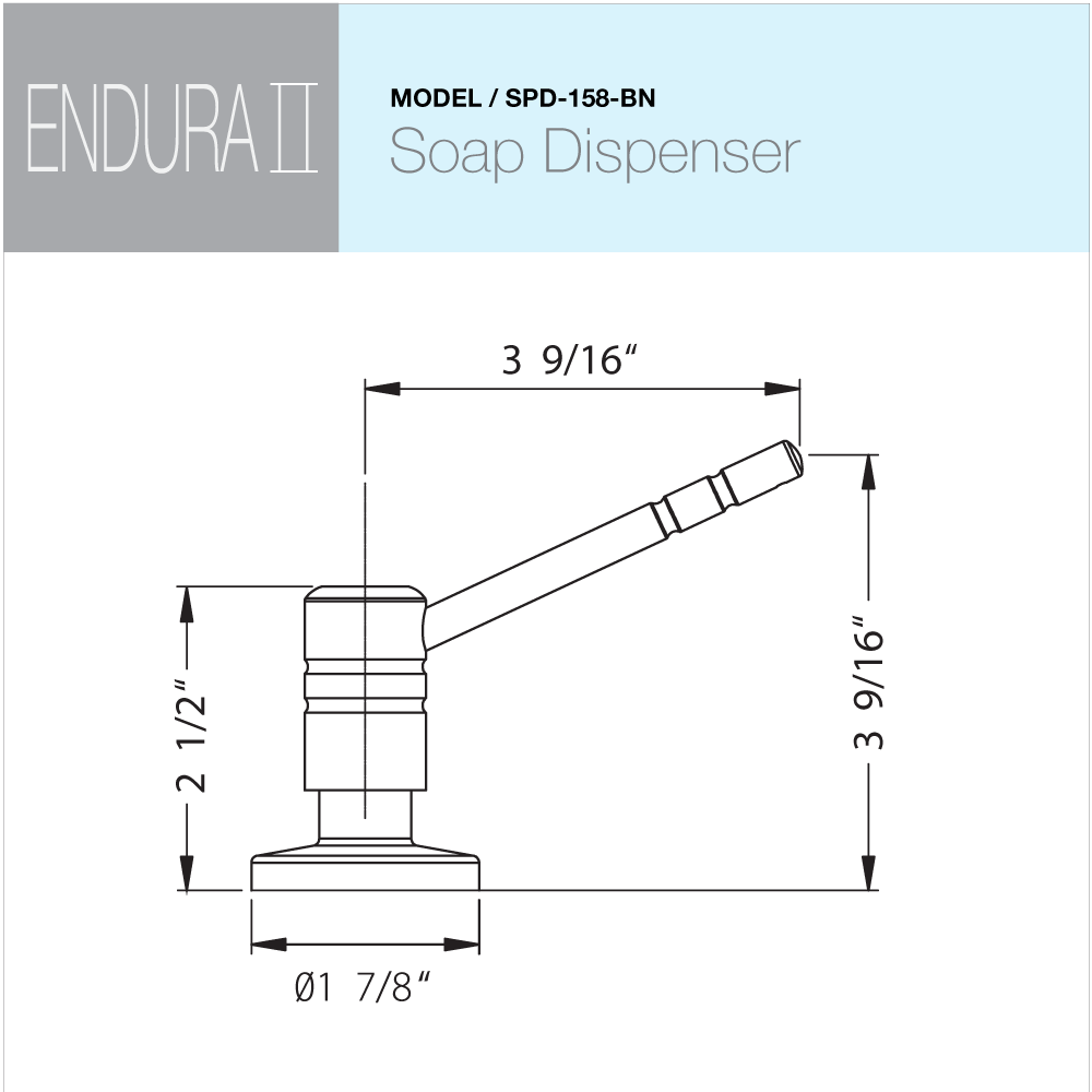 Alternate Image for Houzer Endura II Soap Dispenser Brushed Nickel, SPD-158-BN