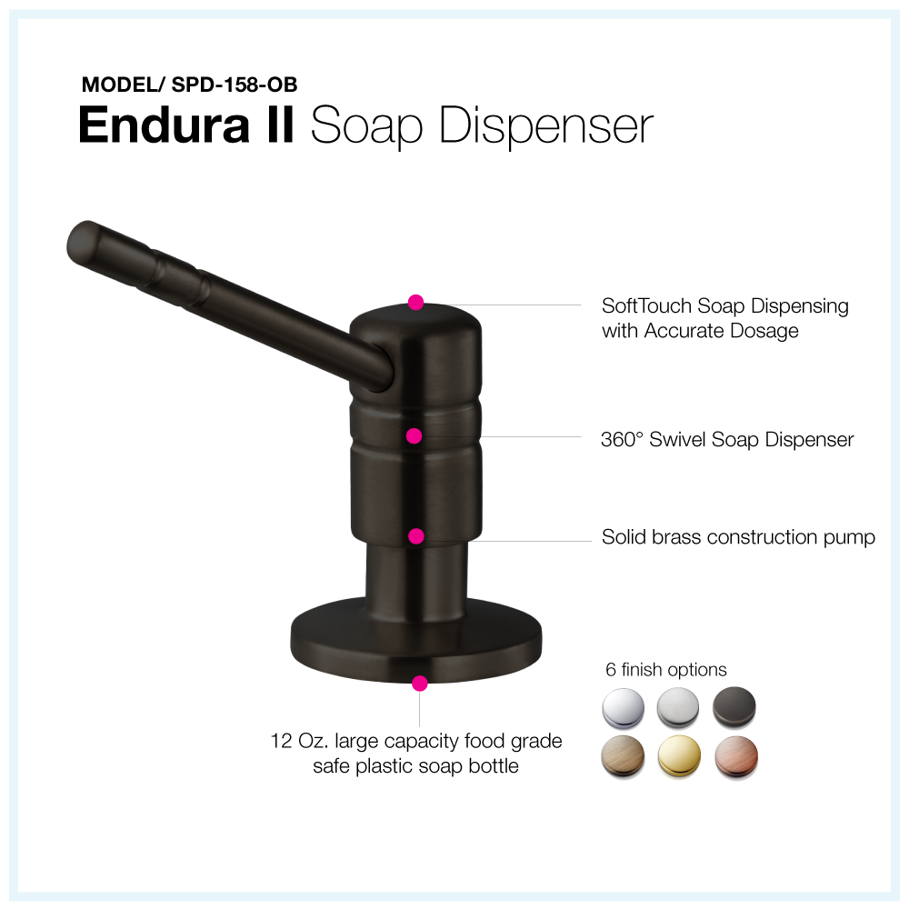 Alternate Image for Houzer Endura II Soap Dispenser Oil Rubbed Bronze, SPD-158-OB