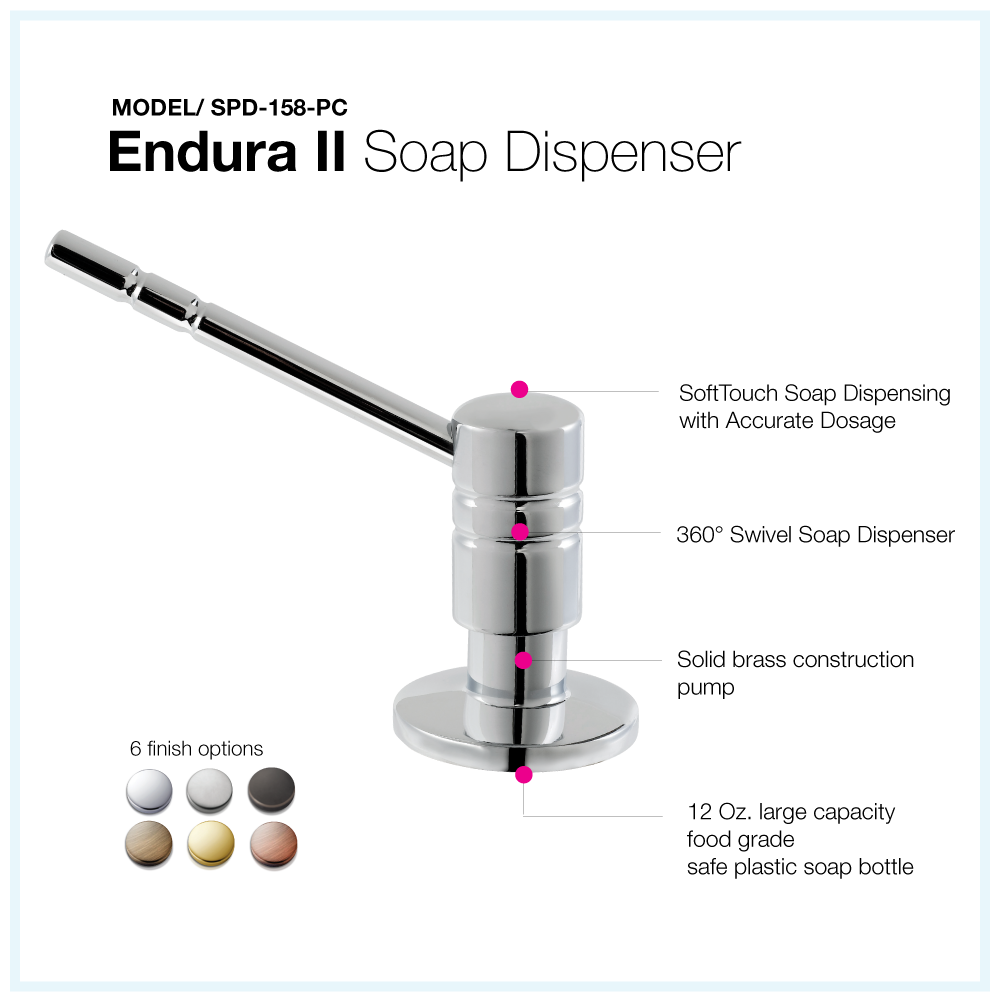 Alternate Image for Houzer Endura II Soap Dispenser Polished Chrome, SPD-158-PC