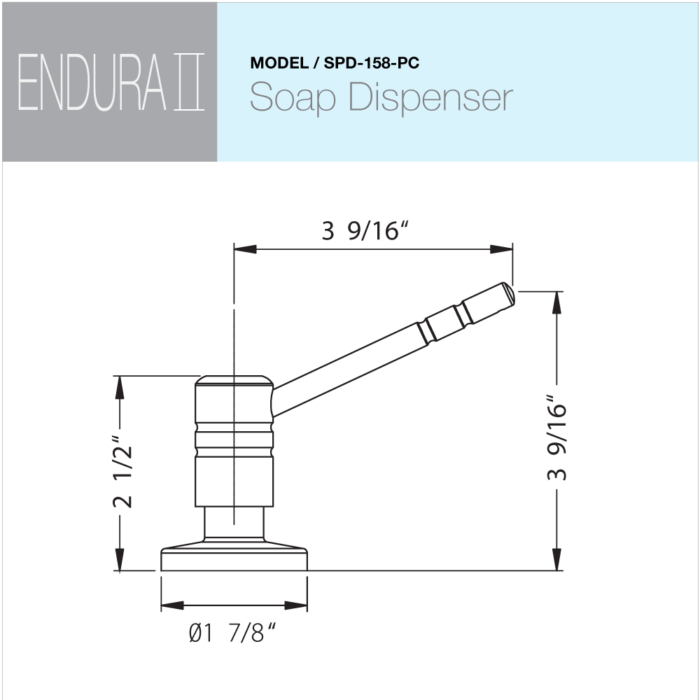 Alternate Image for Houzer Endura II Soap Dispenser Polished Chrome, SPD-158-PC