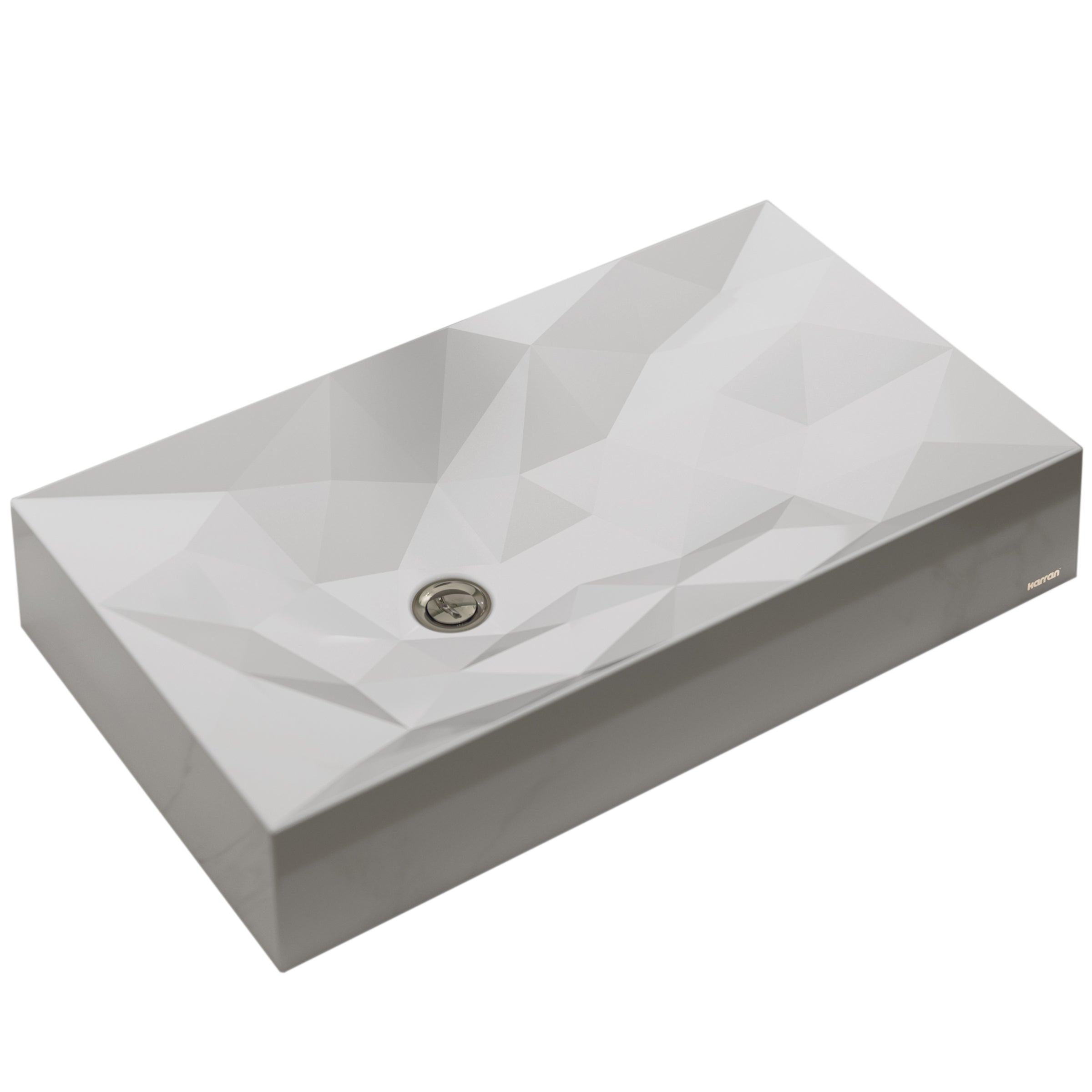 Alternate Image for Karran Sternhagen Diamond 28.125" x 16.375" Rectangular Vessel Quartz Composite ADA Bathroom Sink, Grey, SQS400GR