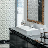 Karran Sternhagen Diamond 28.125" x 16.375" Rectangular Vessel Quartz Composite ADA Bathroom Sink, White, SQS400WH