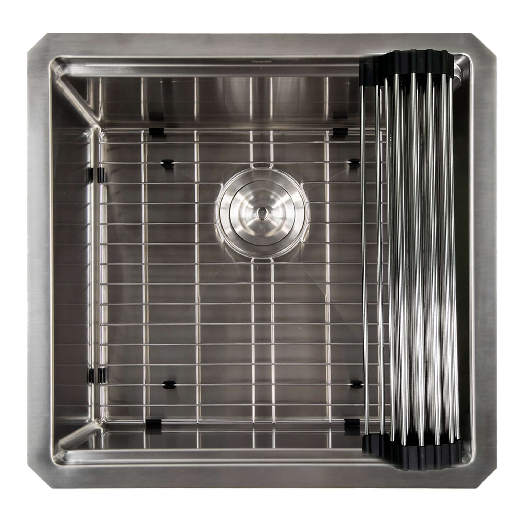 Alternate Image for Nantucket Sinks Pro Series 19" Square 304 Stainless Steel Bar/Kitchen Sink with Accessories, 16 Gauge, SR-PS-1919-16