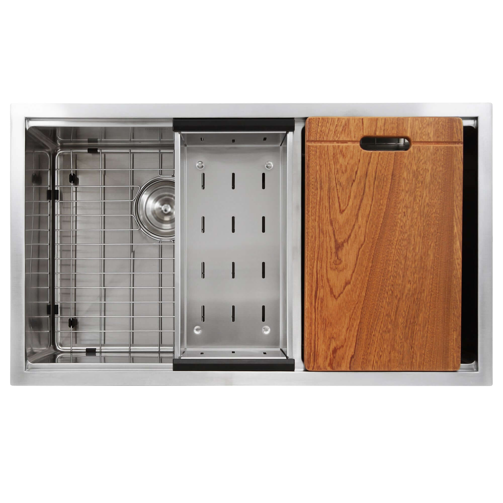 Alternate Image for Nantucket Sinks Pro Series 32" Stainless Steel Workstation Kitchen Sink, 16 Gauge, 60/40 Double Bowl, SR-PS-3219-OS-16