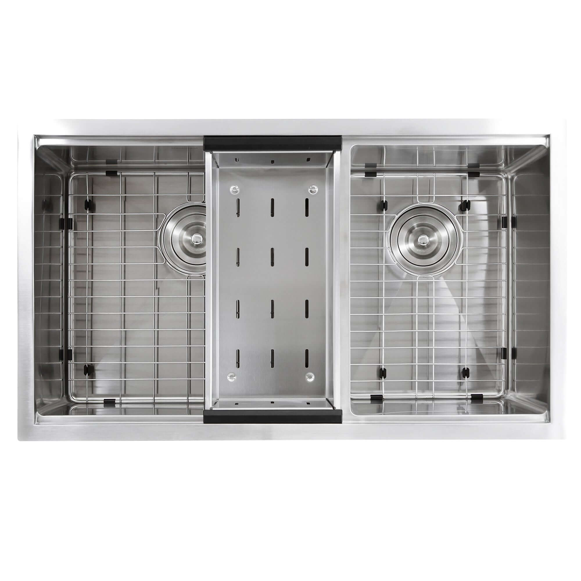Alternate Image for Nantucket Sinks Pro Series 32" Stainless Steel Workstation Kitchen Sink, 16 Gauge, 60/40 Double Bowl, SR-PS-3219-OS-16