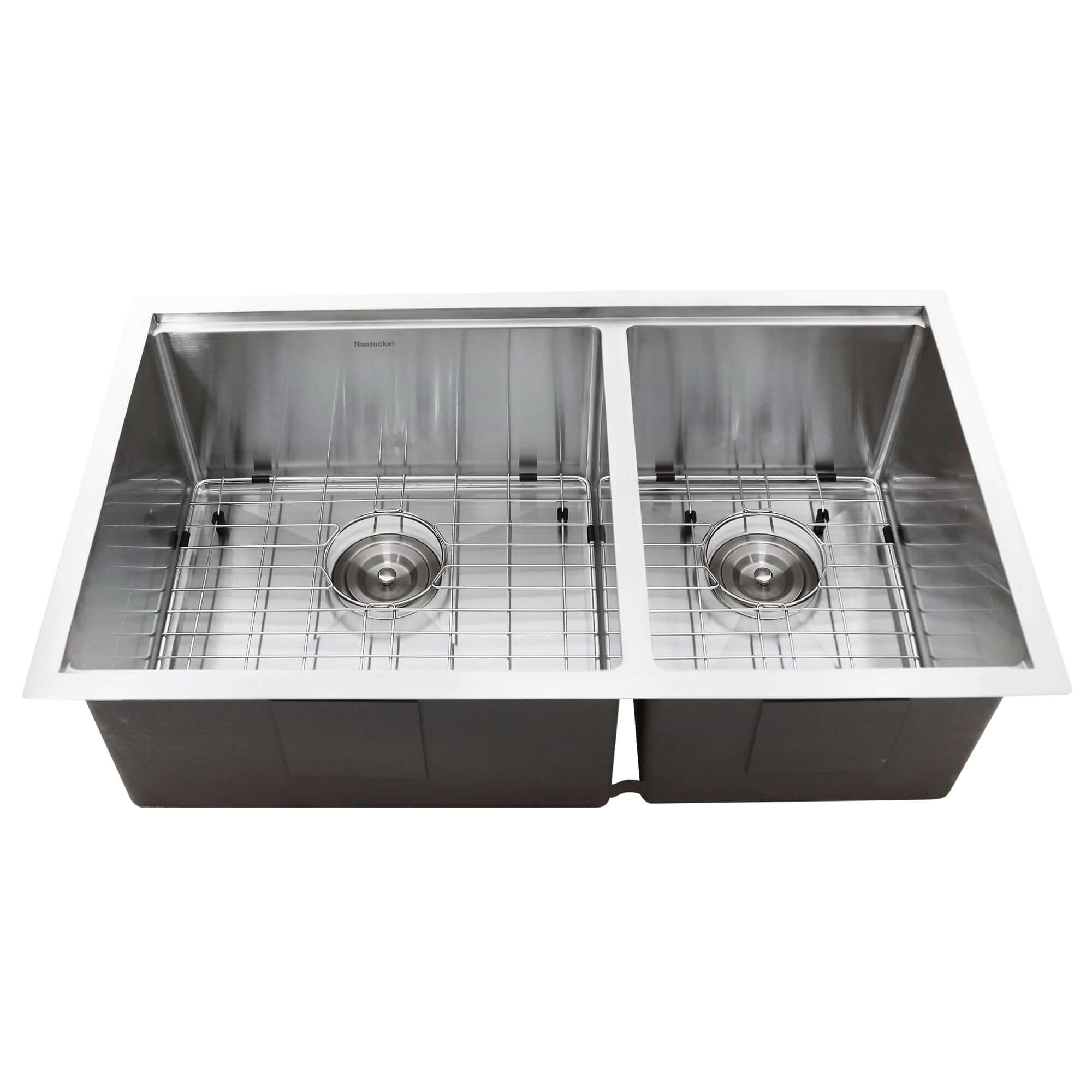 Alternate Image for Nantucket Sinks Pro Series 32" Stainless Steel Workstation Kitchen Sink, 16 Gauge, 60/40 Double Bowl, SR-PS-3219-OS-16