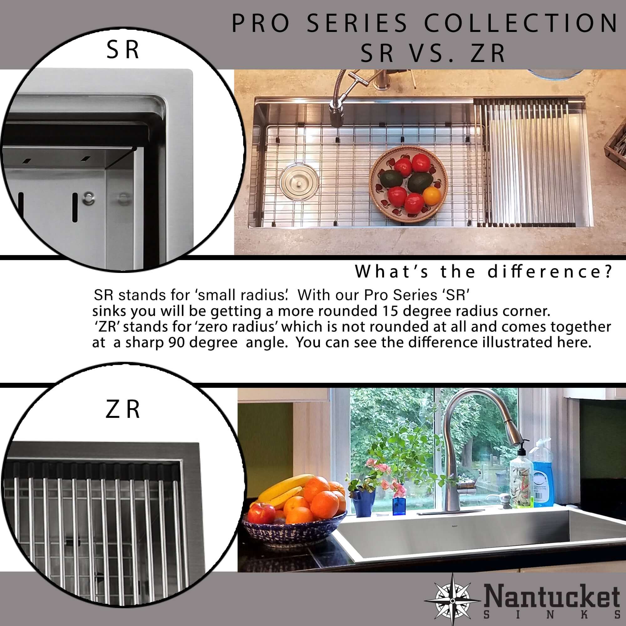 Alternate Image for Nantucket Sinks Pro Series 30" Undermount 304 Stainless Steel Workstation Kitchen Sink with Accessories, ZR-PS-3018-16