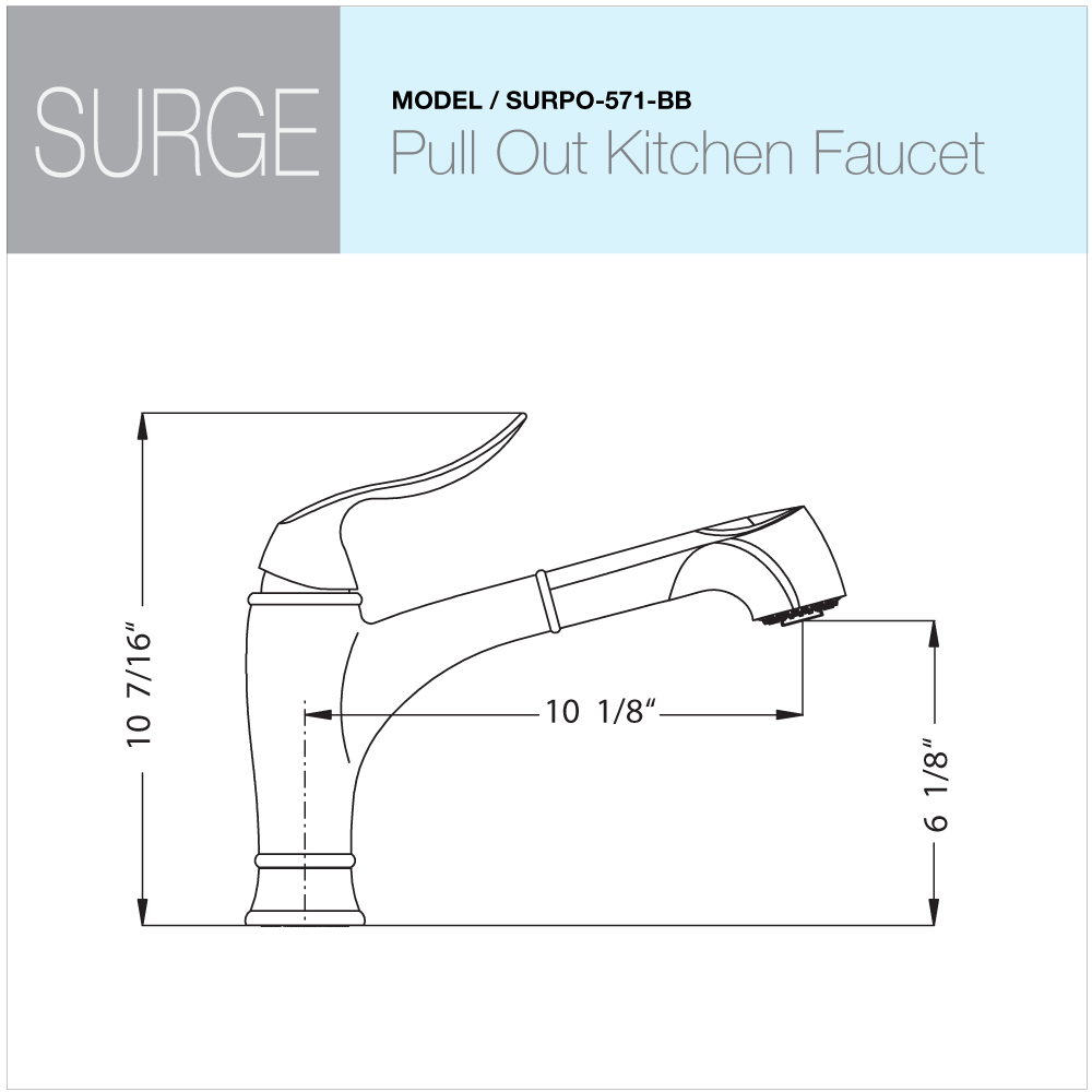 Alternate Image for Houzer Surge Pull Out Kitchen Faucet Brushed Brass, SURPO-571-BB