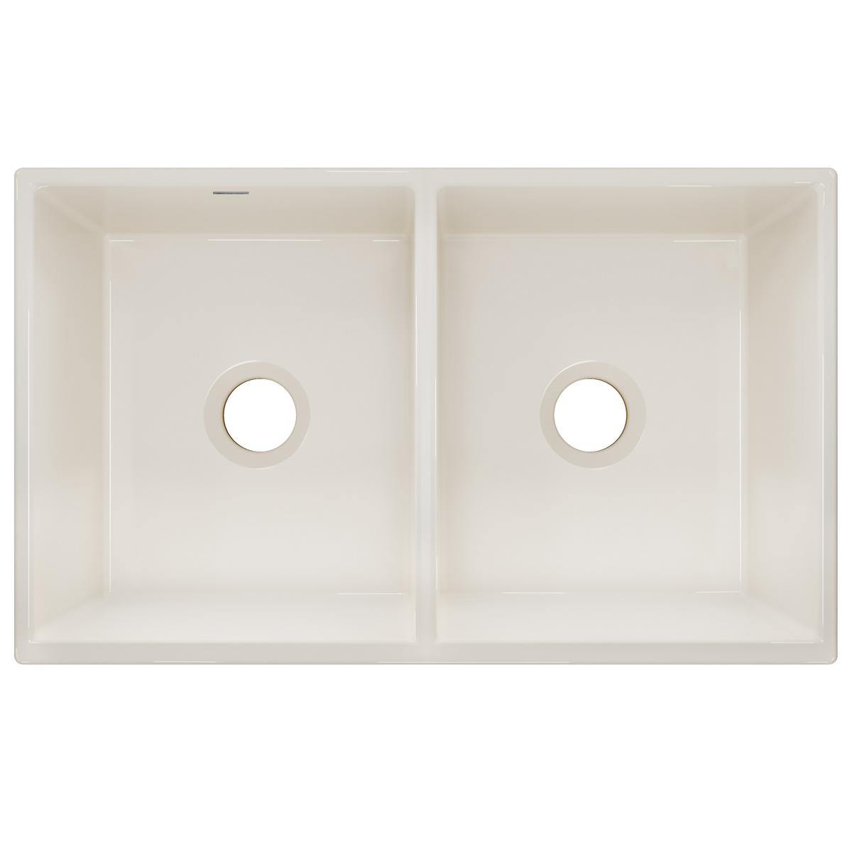 Alternate Image for Elkay 33" Fireclay Farmhouse Kitchen Sink, 50/50 Double Bowl, Biscuit, SWUF32189BI