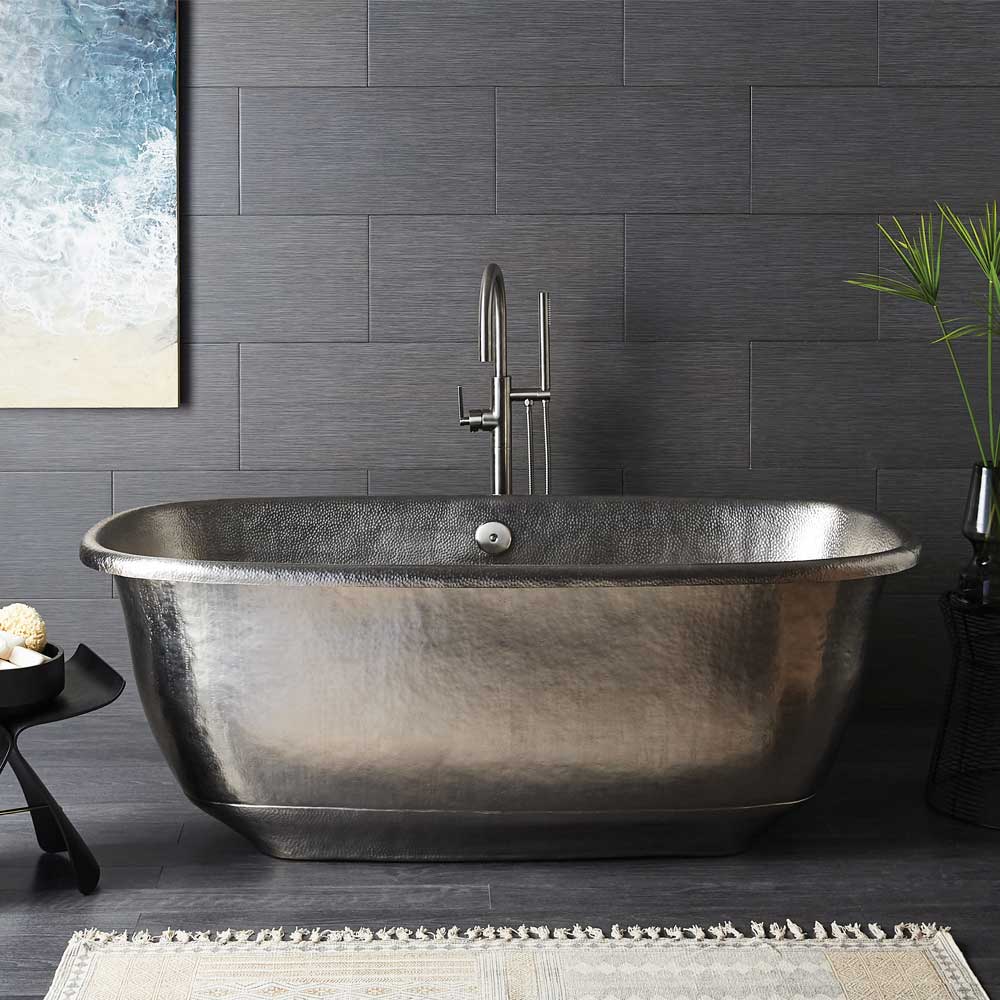 Native Trails 66" Nickel Santorini Bathtub, Brushed Nickel, CPS945