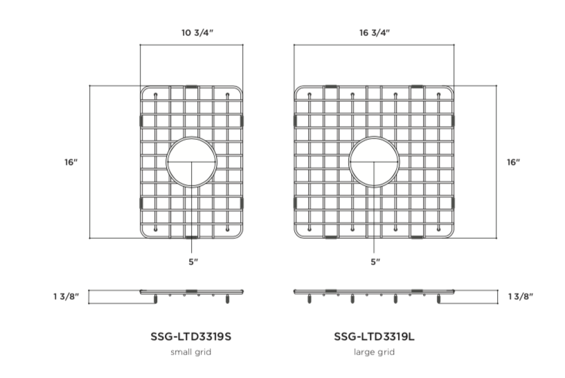 Latoscana Stainless Steel Grids for 33" Fireclay Double Bowl Farmhouse Apron Sink - The Sink Boutique