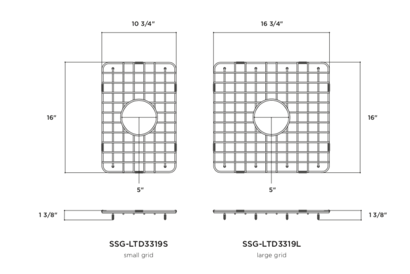 Alternate Image for Latoscana Large Stainless Steel Grid for 33" Fireclay Double Bowl Farmhouse Sink, SSG-LTD3319L