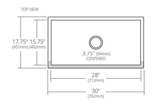 Native Trails Dreamer 30" Fireclay Farmhouse Sink, Silver, PMK3018-S