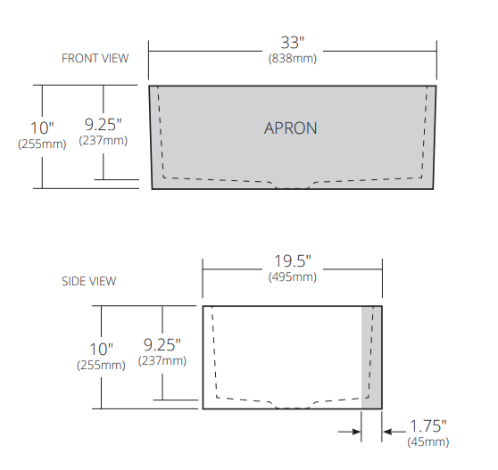 Alternate Image for Native Trails Rendezvous 33" Fireclay Farmhouse Sink, Platinum, PMK3320-P