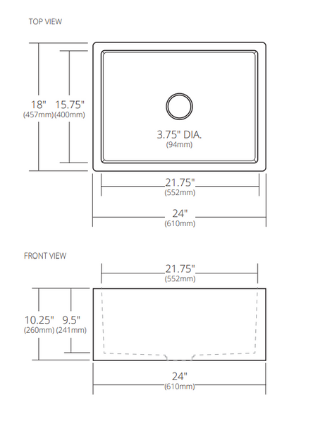 Native Trails 24 Nativestone Concrete Farmhouse Sink Ash Nsk2418 A