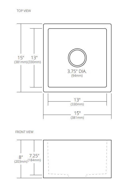 Alternate Image for Native Trails Ventana 15" NativeStone Concrete Farmhouse Sink, Ash, NSB1515-A