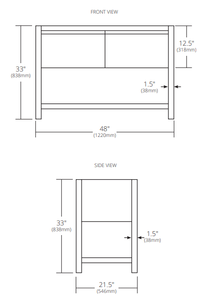 Alternate Image for Native Trails 48" Solace Vanity Base in Sunrise Oak with Ash Shelf, VNO481-A