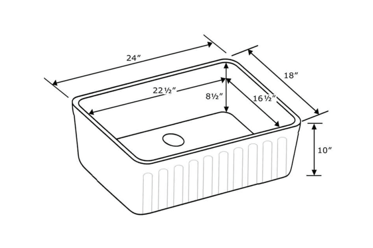Alternate Image for Whitehaus 24" Fireclay Single Bowl Farmhouse Apron Sink, Reversible, Biscuit, WHFLATN2418