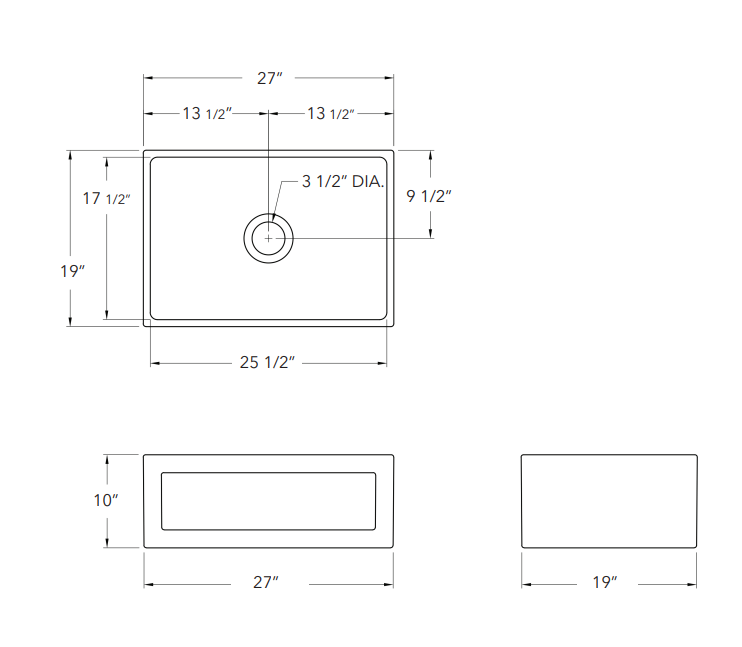 Alternate Image for Whitehaus 27" Fireclay Farmhouse Apron Sink Sink, Biscuit, WHPLCON2719