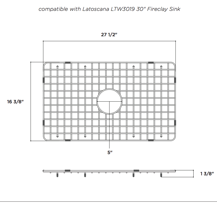Latoscana Stainless Steel Grid for 30" Fireclay Farmhouse Apron Sink SSG-LTW3019 - The Sink Boutique