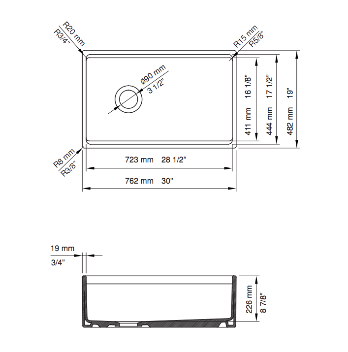 Alternate Image for BOCCHI Contempo 30" Fireclay Workstation Farmhouse Sink with Accessories, Biscuit, 1344-014-0120