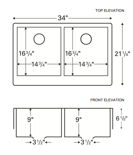 Alternate Image for Karran 34" Quartz Composite Retrofit Farmhouse Sink, 50/50 Double Bowl, Grey, QAR-750-GR
