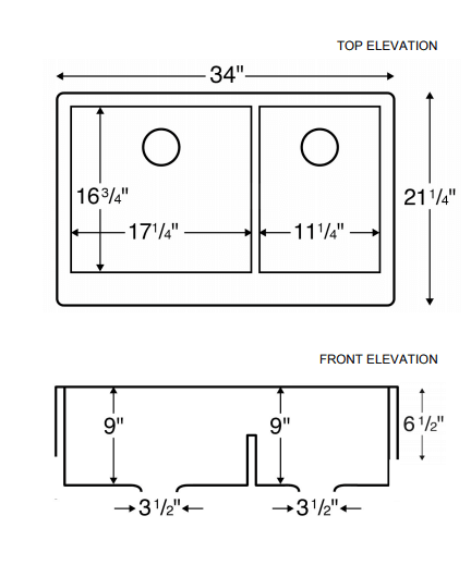 Alternate Image for Karran 34" Quartz Composite Retrofit Farmhouse Sink, 60/40 Double Bowl, Bisque, QAR-760-BI