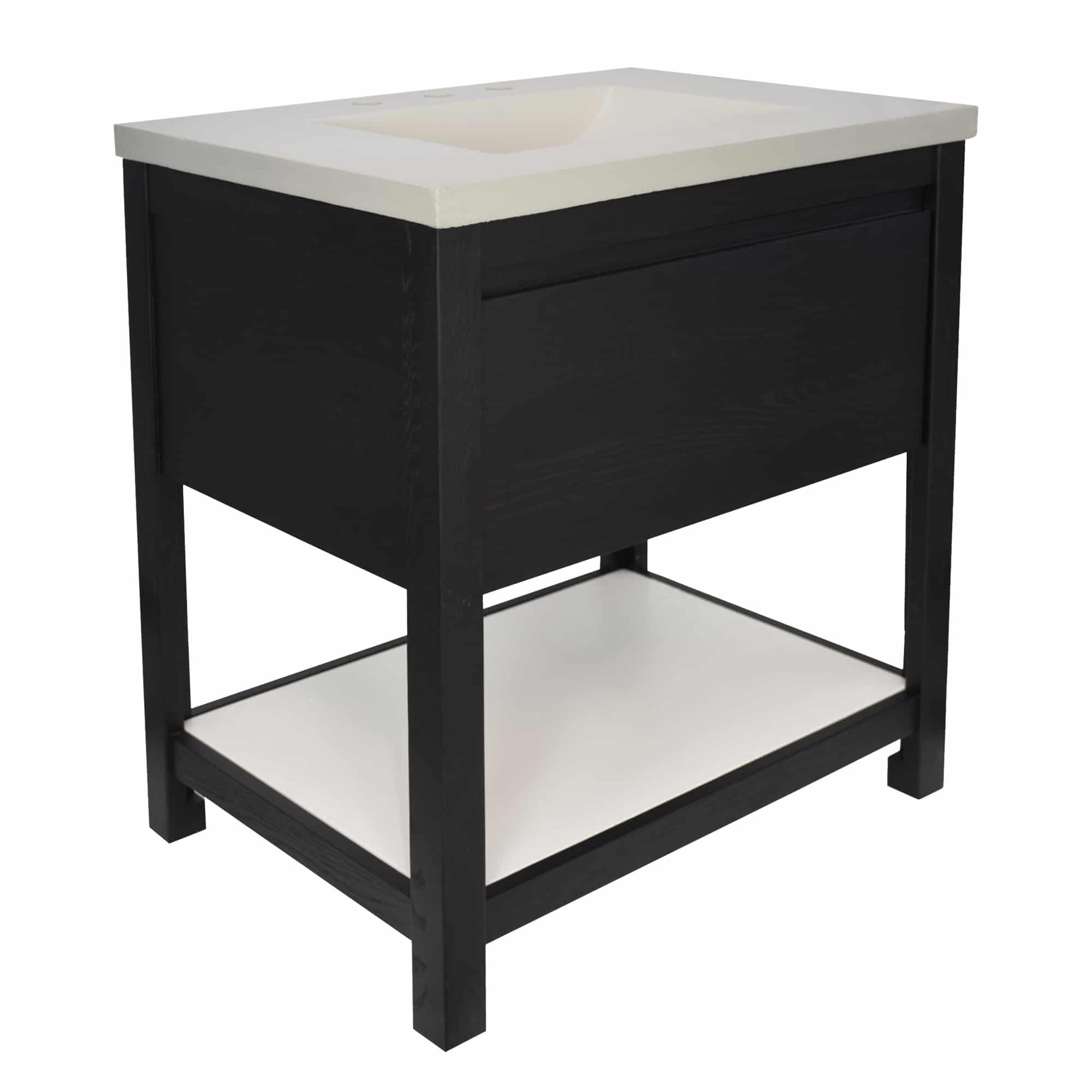 Native Trails 30" Solace Vanity Base in Midnight Oak with Palomar Vanity Top and Sink, Pearl, VNO308-P-NSVNT30-P