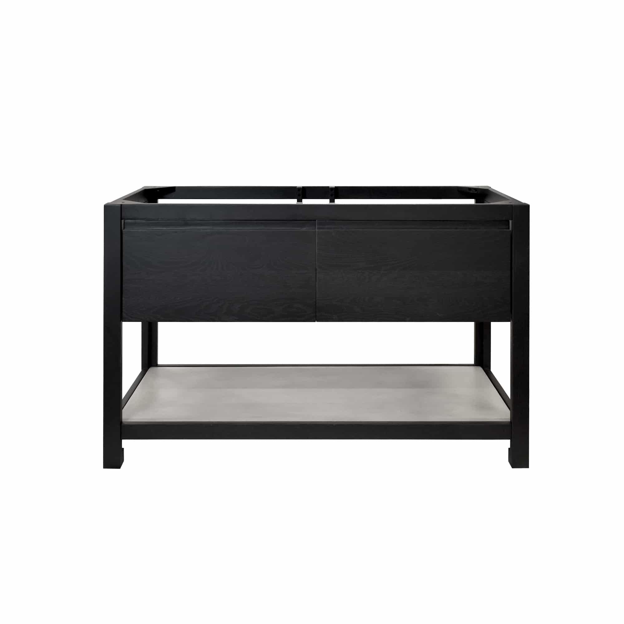 Native Trails 48" Solace Freestanding Vanity Base in Midnight Oak with Ash Shelf, VNO488-A