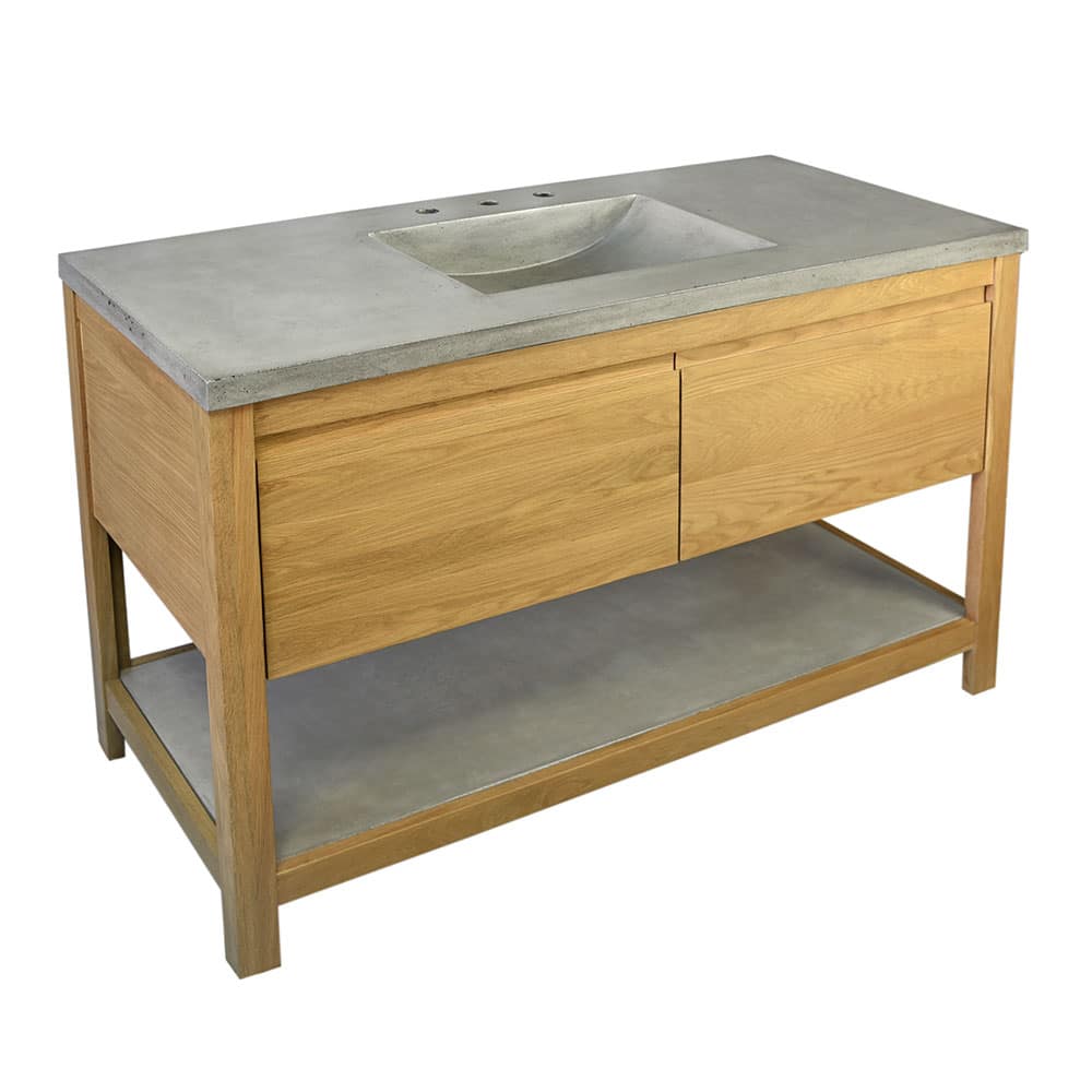 Native Trails 48" Solace Vanity Base in Sunrise Oak with Palomar Vanity Top and Sink, Ash, VNO481-A-NSVNT48-A