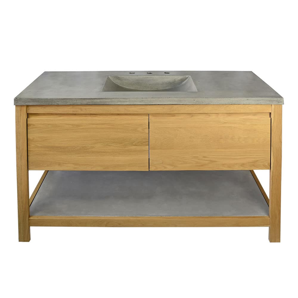 Native Trails 48" Solace Vanity Base in Sunrise Oak with Palomar Vanity Top and Sink, Ash, VNO481-A-NSVNT48-A