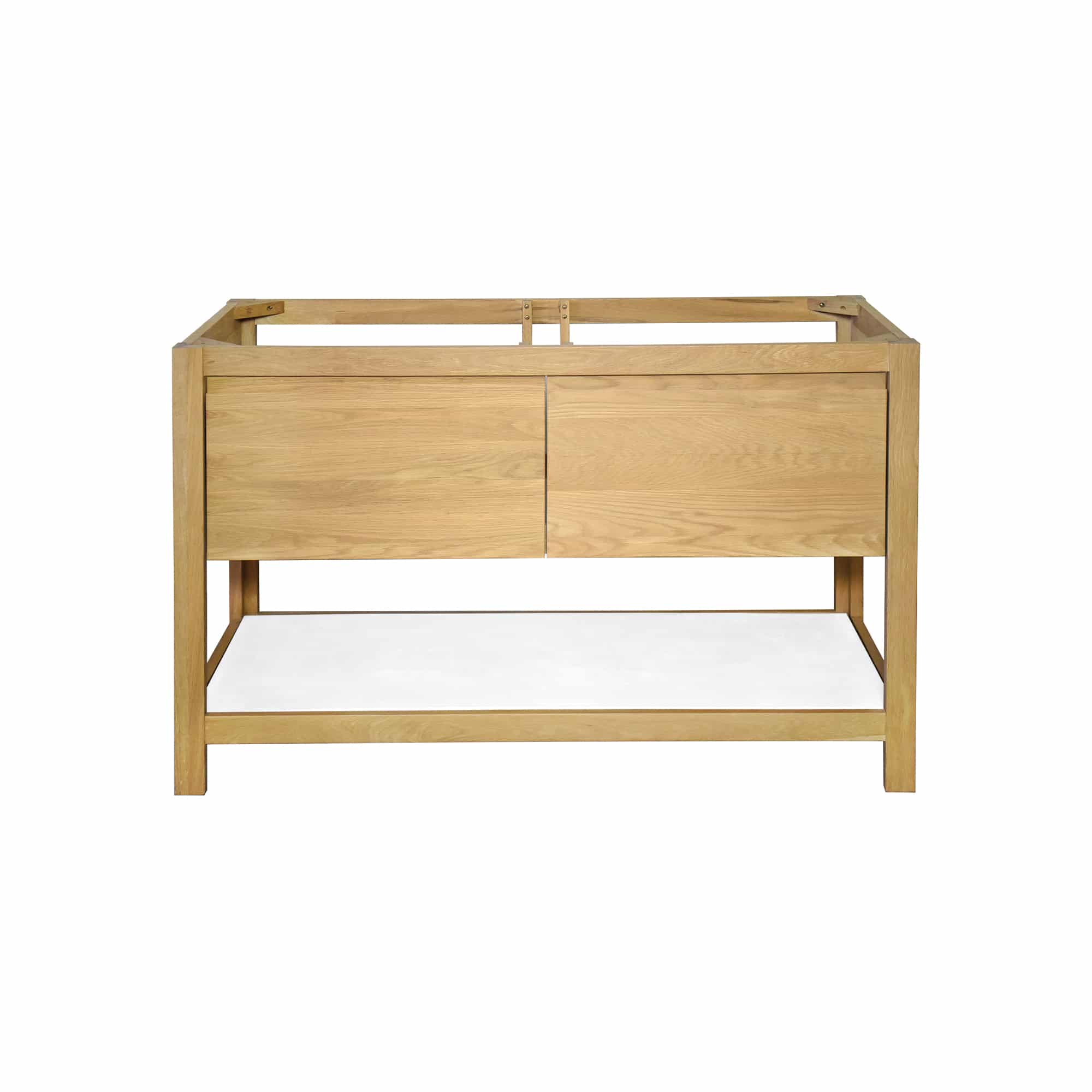 Native Trails 48" Solace Freestanding Vanity Base in Sunrise Oak with Pearl Shelf, VNO481-P