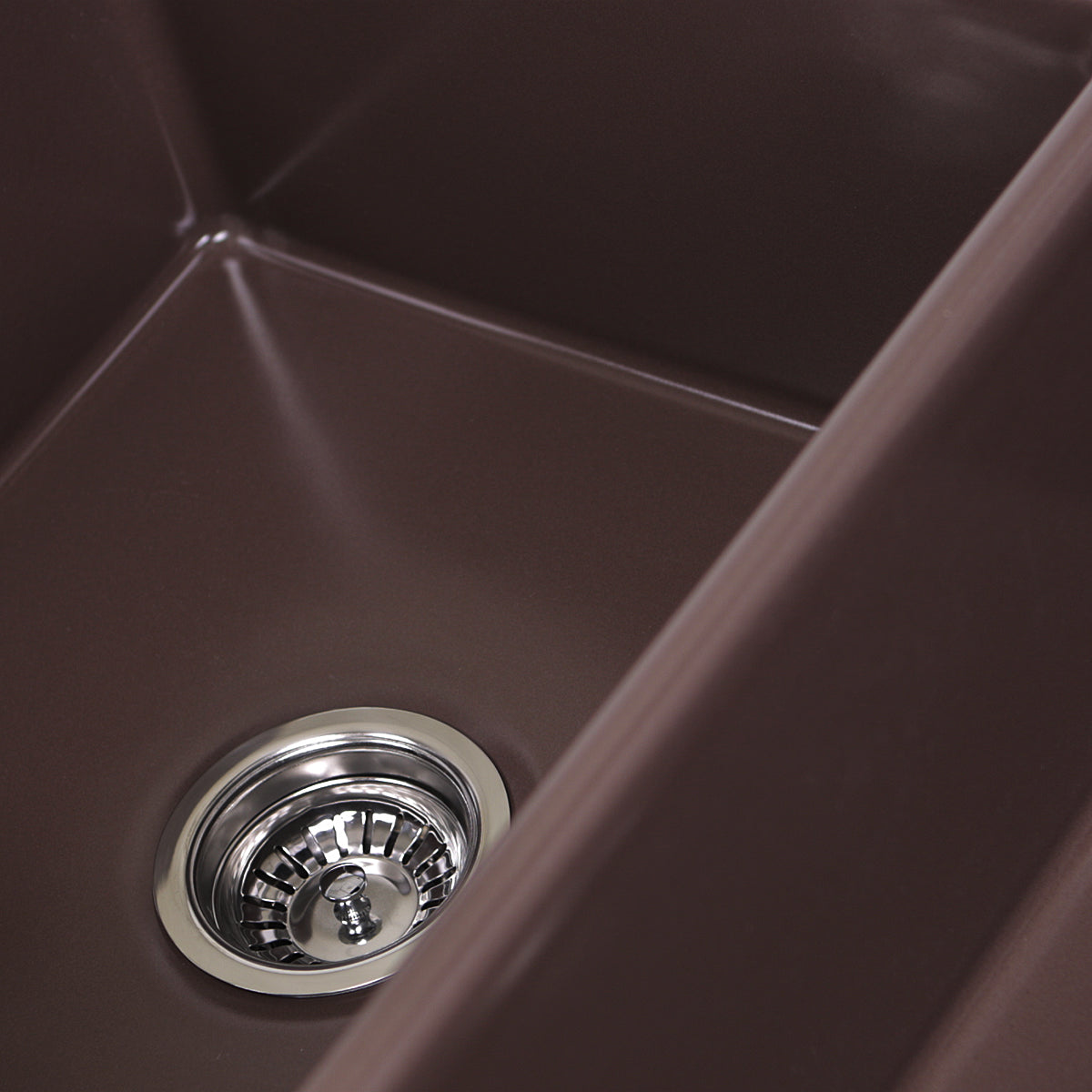 Alternate Image for Nantucket Sinks Cape 33" Fireclay Farmhouse Sink, 50/50 Double Bowl, Coffee Brown, T-FCFS33CB-DBL