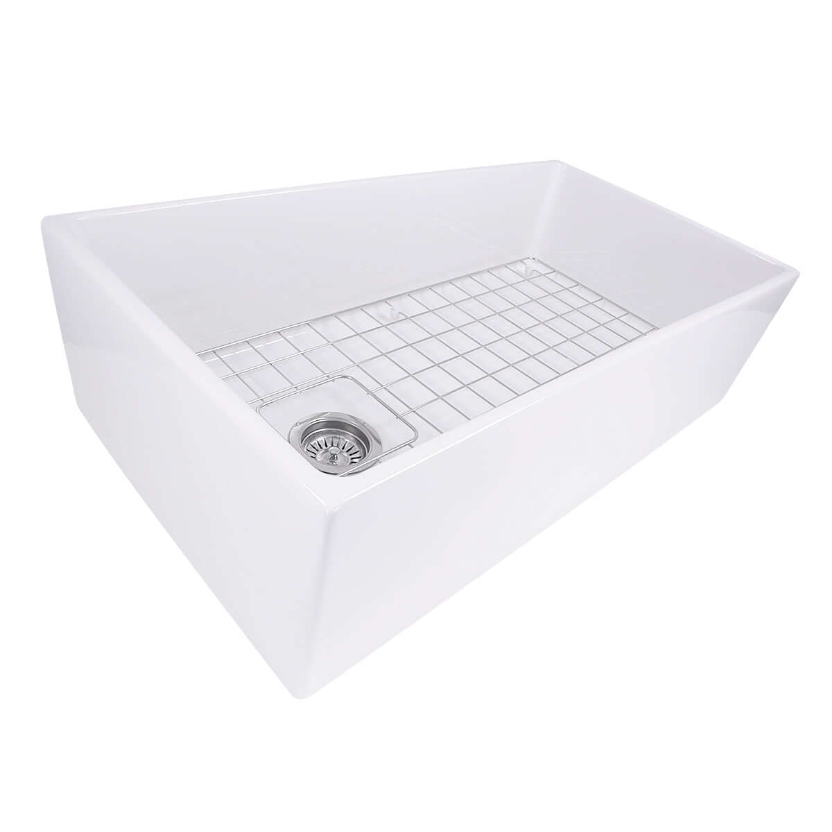 Alternate Image for Nantucket Sinks Cape 36" Fireclay Farmhouse Sink, White, T-FCFS36