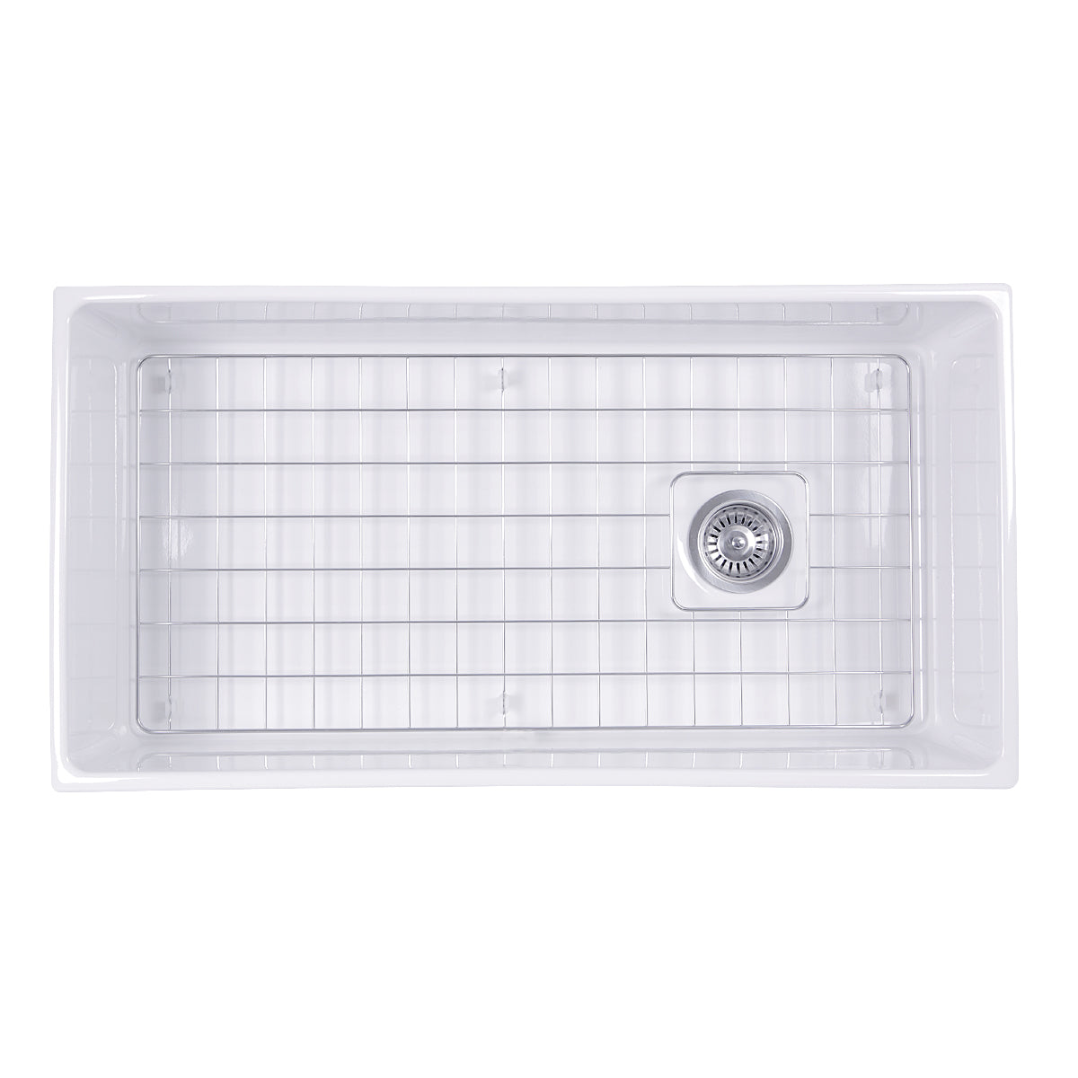 Nantucket Sinks Cape 36" Fireclay Farmhouse Sink, White, T-FCFS36