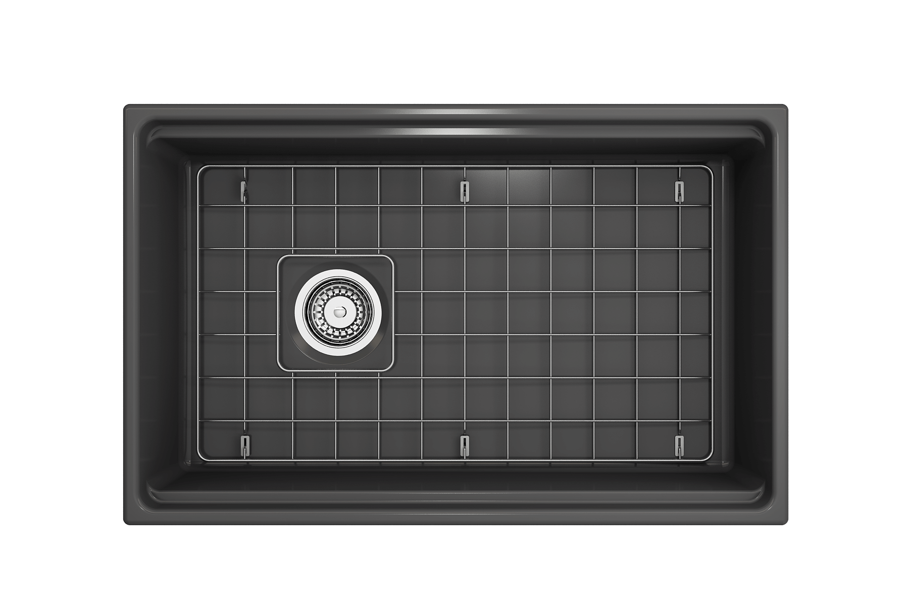 Alternate Image for BOCCHI Contempo 30" Fireclay Workstation Farmhouse Sink with Accessories, Matte Dark Gray, 1344-020-0120