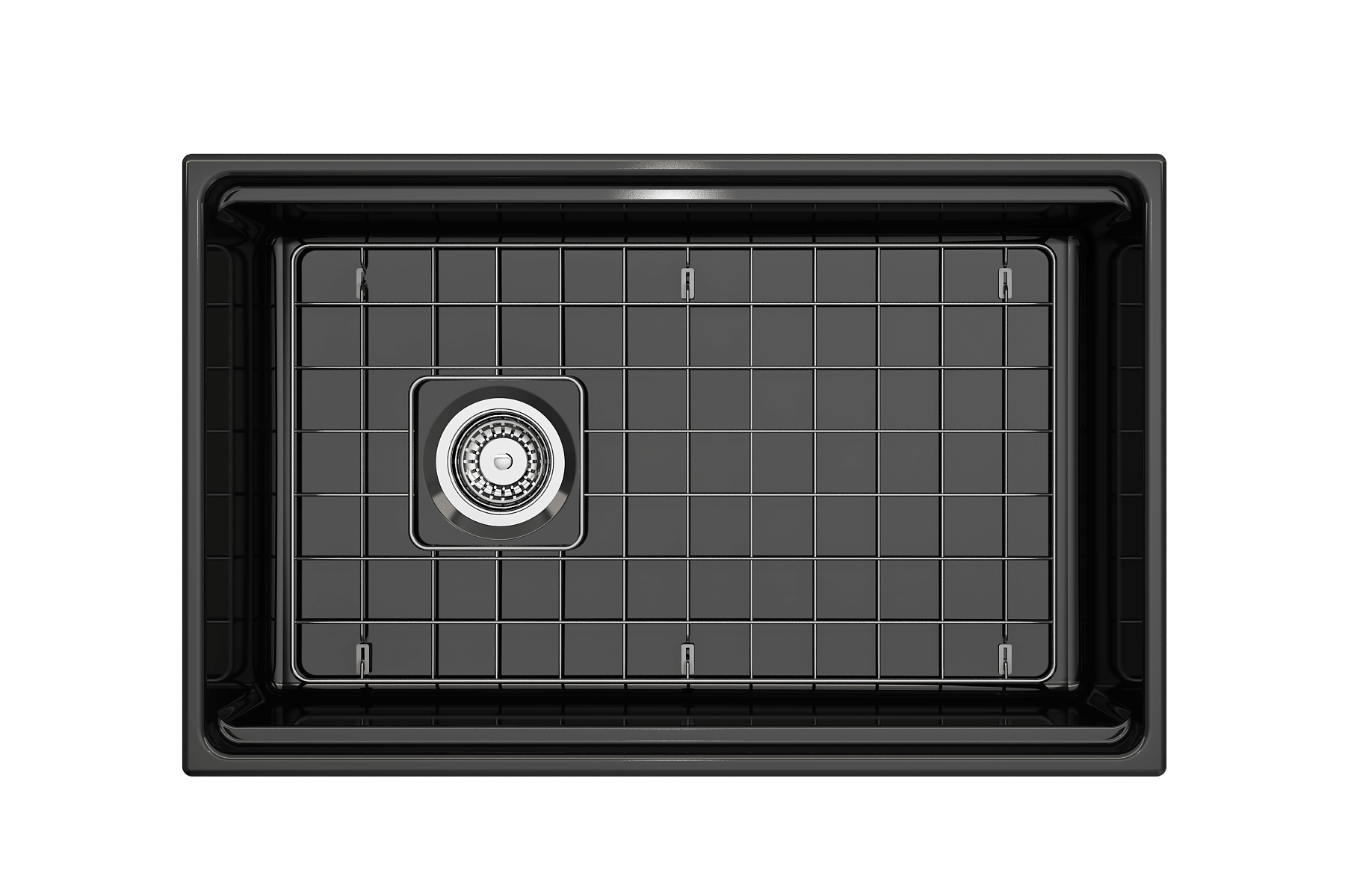 Alternate Image for BOCCHI Contempo 30" Fireclay Workstation Farmhouse Sink with Accessories, Black, 1344-005-0120