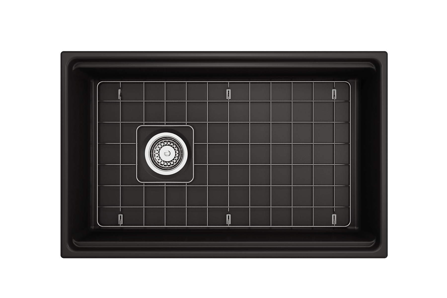 Alternate Image for BOCCHI Contempo 30" Fireclay Workstation Farmhouse Sink with Accessories, Matte Black, 1344-004-0120