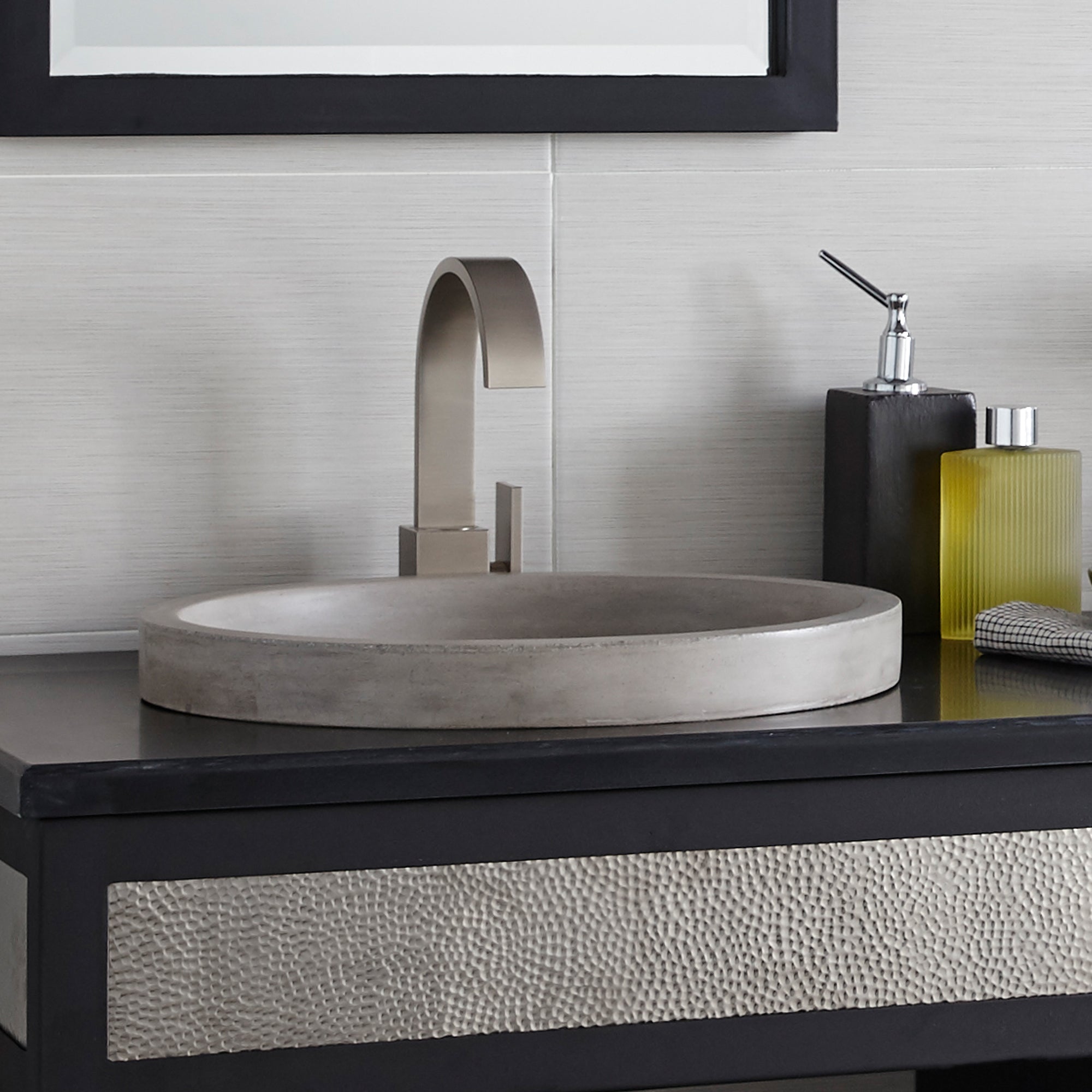 Native Trails Tolosa 19" Oval NativeStone Concrete Bathroom Sink, Ash, NSL1916-A