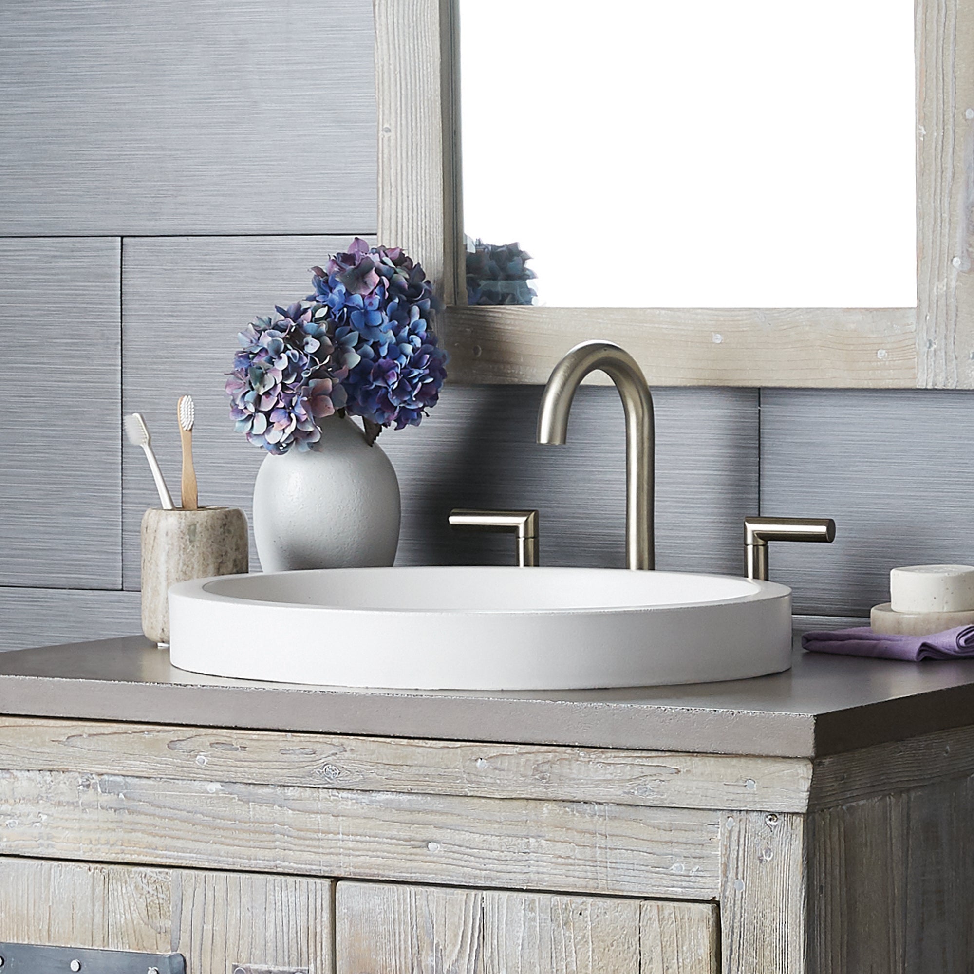 Alternate Image for Native Trails Tolosa 19" Oval NativeStone Concrete Bathroom Sink, Pearl, NSL1916-P