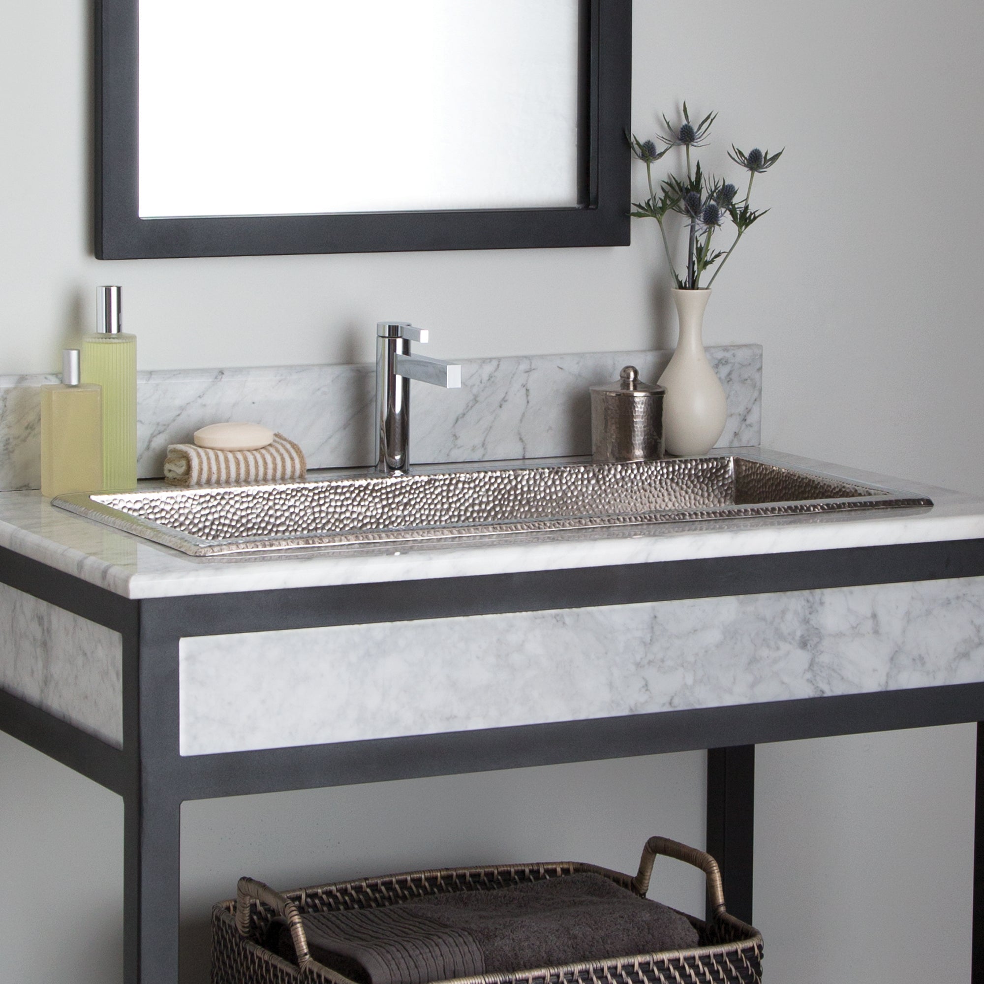 Alternate Image for Native Trails Trough 30" Rectangle Nickel Bathroom Sink, Brushed Nickel, CPS500