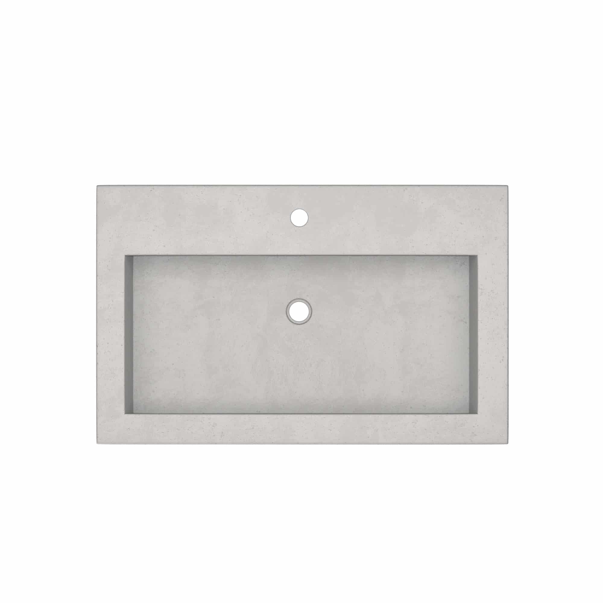 Alternate Image for Native Trails Trough 30" Rectangle NativeStone Concrete Bathroom Sink, 1 Faucet hole, Ash, NSL3019-A