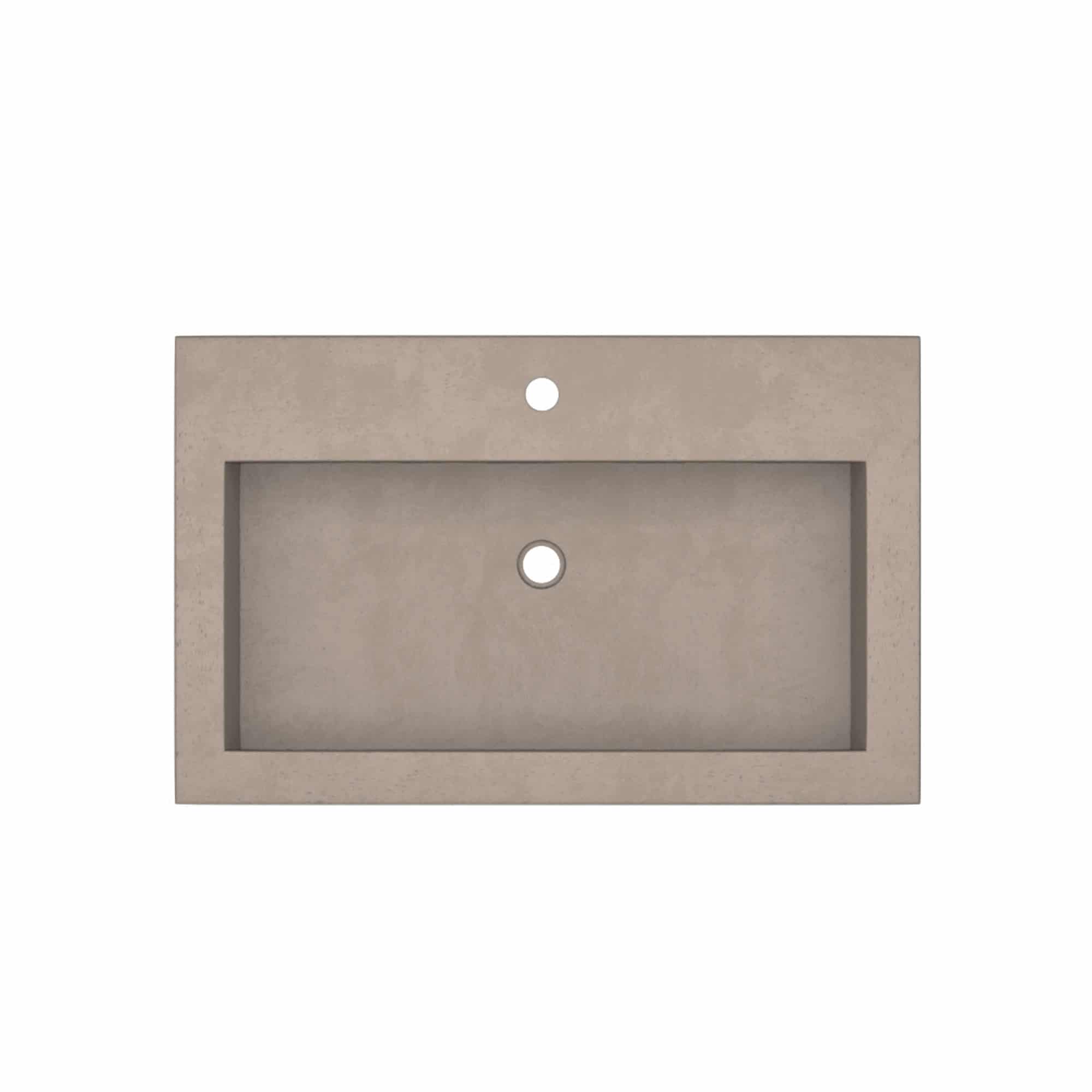 Alternate Image for Native Trails Trough 30" Rectangle NativeStone Concrete Bathroom Sink, 1 Faucet Hole, Earth, NSL3019-E