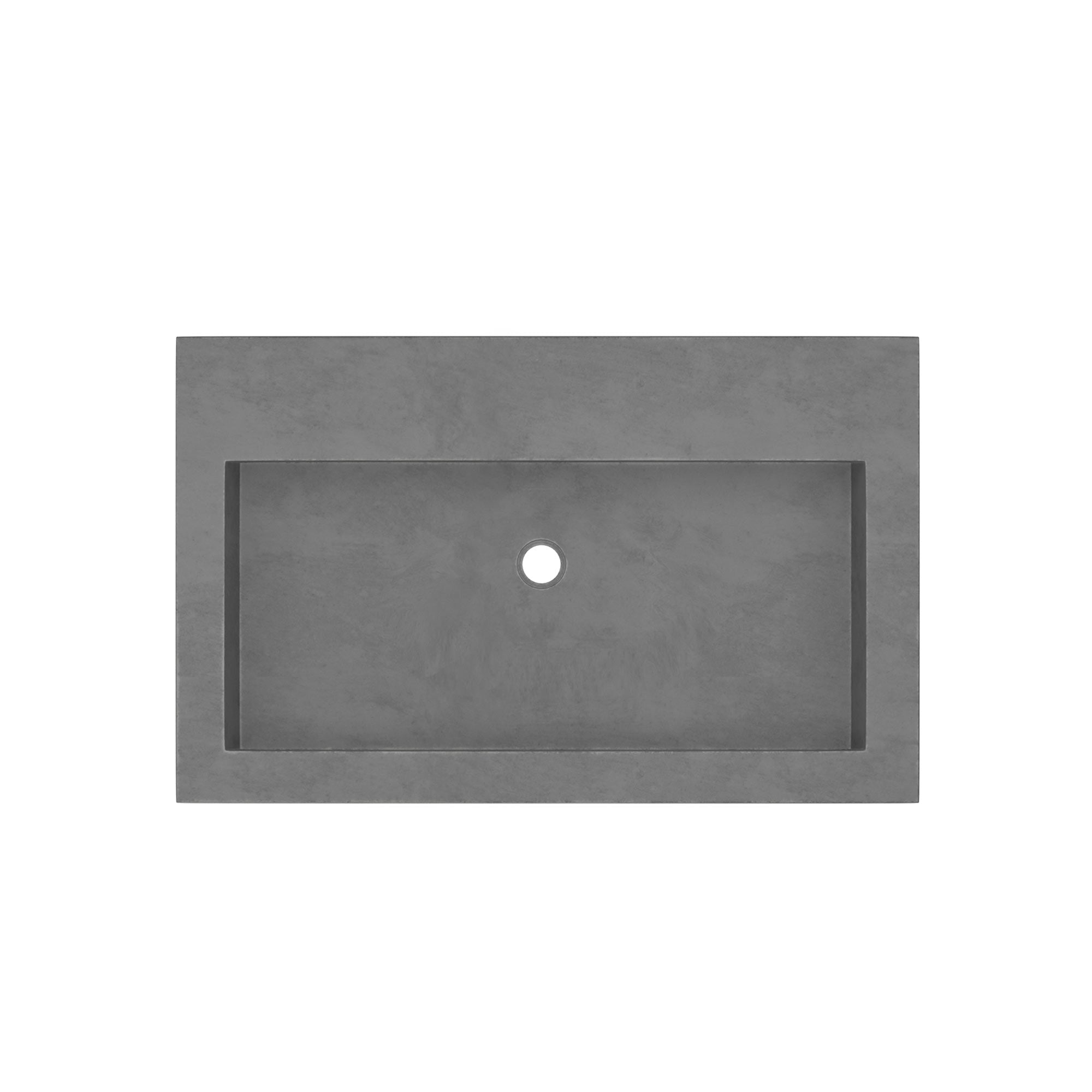 Alternate Image for Native Trails Trough 30" Rectangle NativeStone Concrete Bathroom Sink, No Faucet Hole, Slate, NSL3019-SX