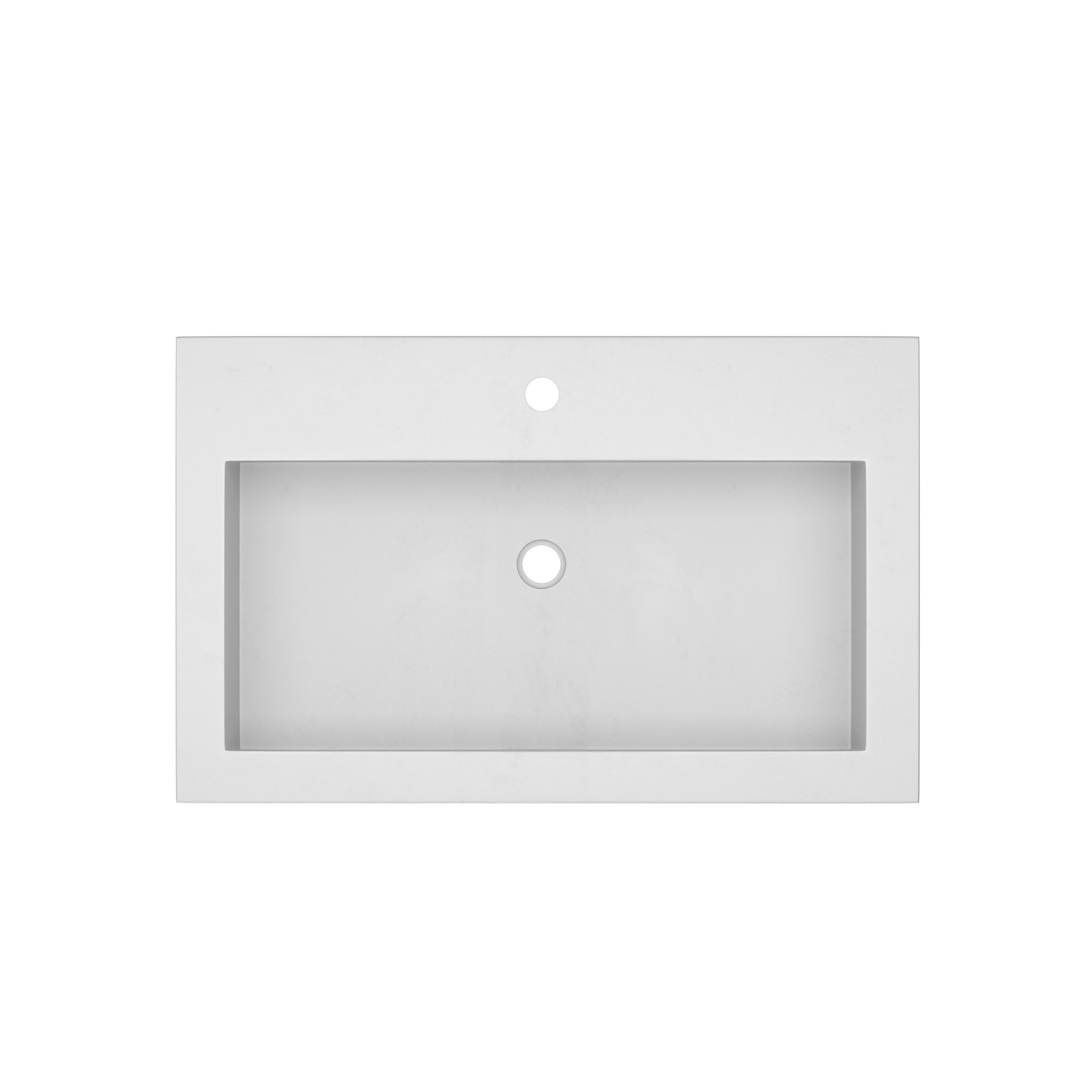Native Trails Trough 30" Rectangle NativeStone Concrete Bathroom Sink, 1 Faucet Hole, Pearl, NSL3019-P